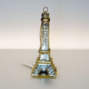 NWT Vintage Eiffel Tower Glass Ornament